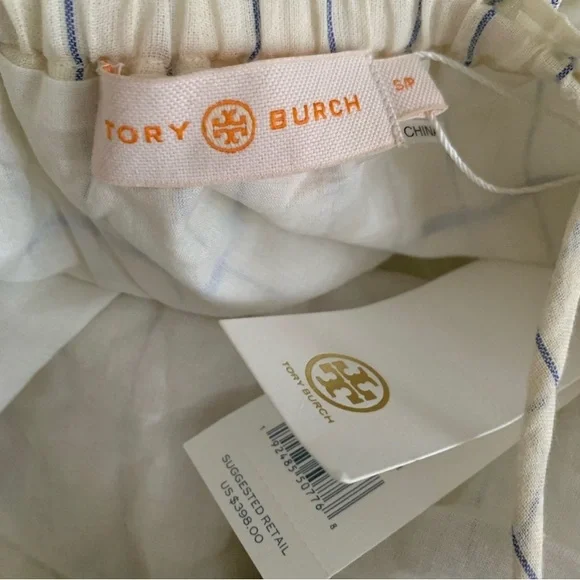 Tory Burch | S | Cream and Blue Midi Dress - Picture 7 of 7